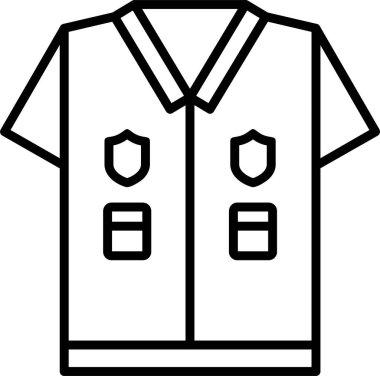 Polis üniforması. Web simgesi basit illüstrasyon