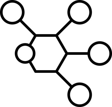 Molekül web simgesi vektör illüstrasyonu