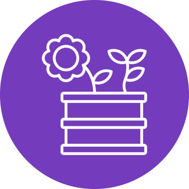 Saksı. Web simgesi basit illüstrasyon