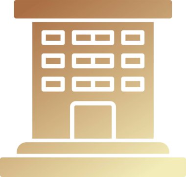 Şehir binası simgesi, vektör illüstrasyonu basit tasarım