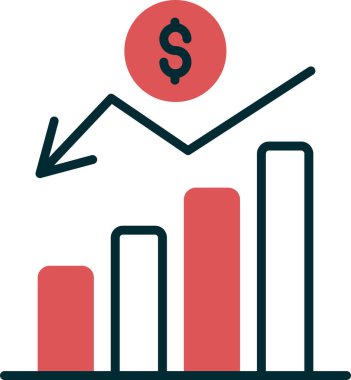 Değerlendirme işi grafiği düz vektör simgesi 