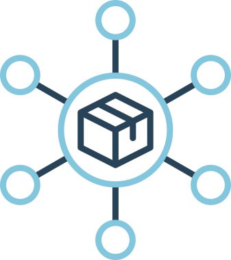 Dağıtım simgesi tasarımının vektör illüstrasyonu