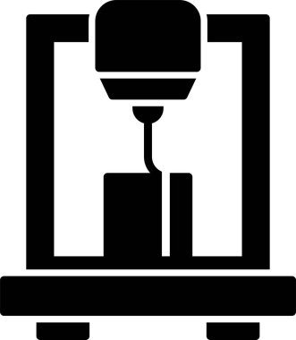 3d yazıcı simgesi, beyaz arkaplanda vektör illüstrasyonu