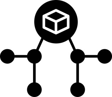 Merkezi olmayan modern simgenin vektör illüstrasyonu