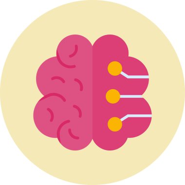 Yapay Zeka web simgesi, vektör illüstrasyonu