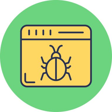 Kötü amaçlı web simgesi, basit vektör illüstrasyonu