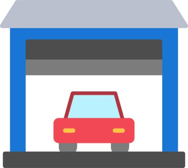 Garaj. Web simgesi basit illüstrasyon