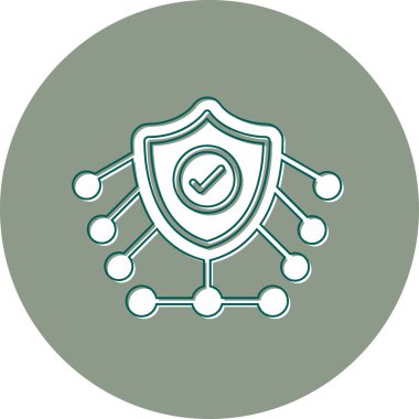 ağ koruması siber güvenlik ikon vektör çizimi 