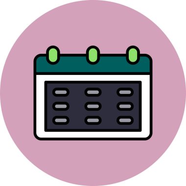 Minimalist bir tasarımda bir takvim simgesinin vektör illüstrasyonuName.