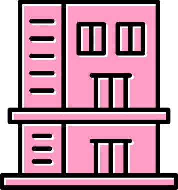 Ofis binası Web simgesi basit illüstrasyon