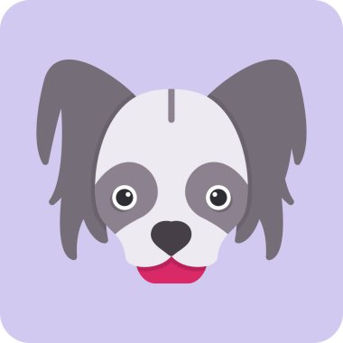 Çin armalı köpek kafası simgesi, vektör illüstrasyonu