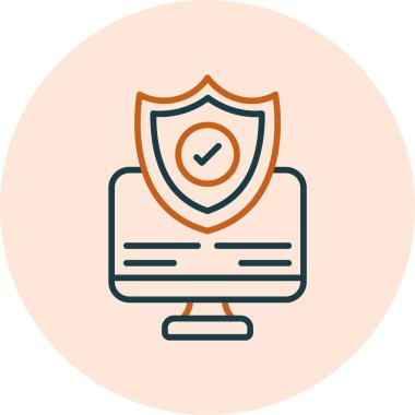 Basit güvenlik simgesi vektör illüstrasyonu