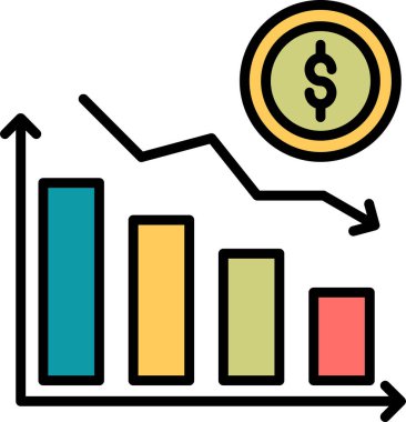 Kayıp grafiği. Web simgesi basit illüstrasyon