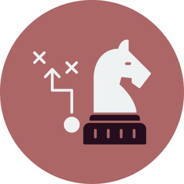 Satranç taşı simgesi, Strateji sembolü, vektör illüstrasyonu