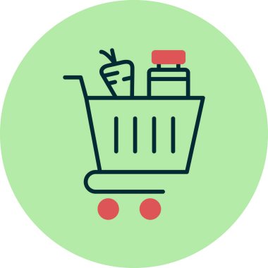 alışveriş sepeti web simgesi, illüstrasyon vektör 