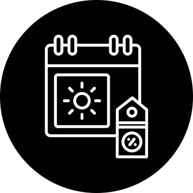 Yaz İndirimi Web ikonu vektör illüstrasyonu