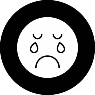 Ağlayan emoji. Web simgesi basit illüstrasyon