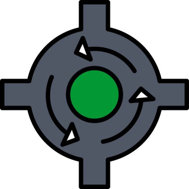 Döner kavşak. Web simgesi basit tasarım