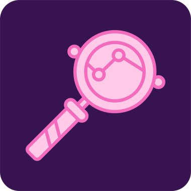 Bir büyüteç simgesinin renkli soyut temsili, vektör ile gösterilmiştir.