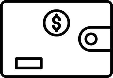 Cüzdan. Web simgesi basit illüstrasyon