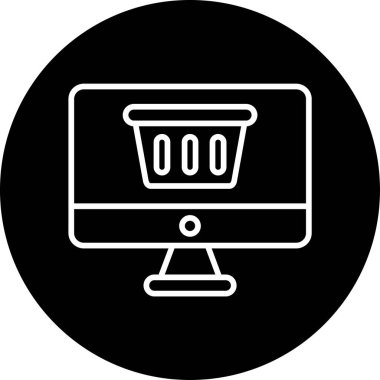 Çevrimiçi Dükkan simgesi vektör çizimi