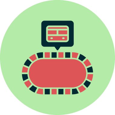 Demiryolu web simgesi vektör illüstrasyonu