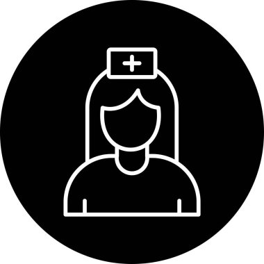 Hemşire hanım. Web simgesi basit illüstrasyon