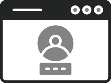 Basit tarayıcı simgesi, vektör illüstrasyonu