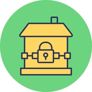 İpotek. Web simgesi basit illüstrasyon