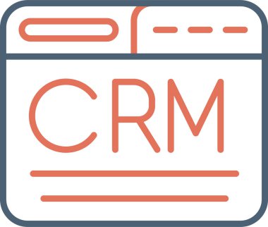 CRM modern simgesi, vektör illüstrasyonu