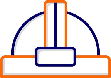 Modern bir kaskı temsil eden bir simgenin renkli soyut vektör tasarımı.