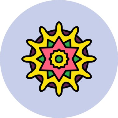 Geometrik mandalanın basit doğrusal çizimi