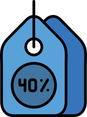 İndirimli Etiket web simgesi, vektör illüstrasyonu 