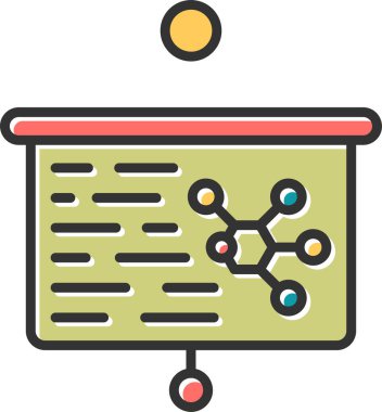 sunum simgesi, vektör illüstrasyonu basit tasarım