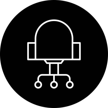 Koltuk ikonu vektörü. ince çizgi işareti