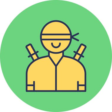 Ninja Adam simgesi vektör illüstrasyonu 