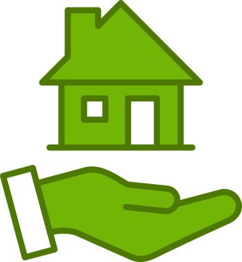 ev ve el simge vektör çizim