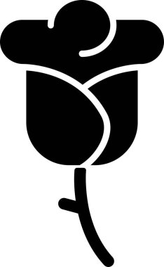 Gül simgesi vektörü. ince çizgi işareti.