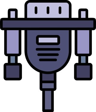 Vga Kablo simgesi. Basit resimleme  