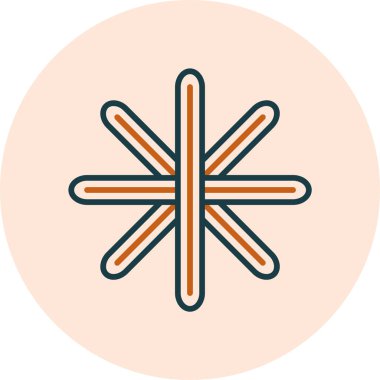 Moda düz biçimli atom simgesi, bilim simgesi vektör illüstrasyonu                     