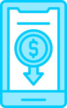 Akıllı telefon simgesinin basit tasarımı, vektör biçimi illüstrasyonu