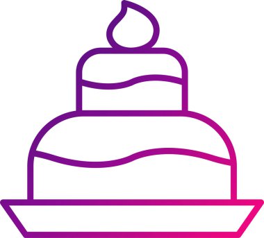 Doğum günü Keki simgesi, vektör illüstrasyonu 