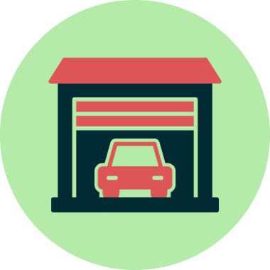 Garaj. Web simgesi basit illüstrasyon