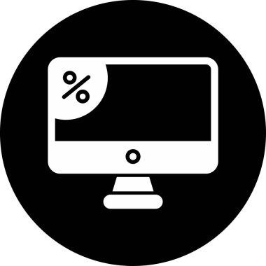 Bilgisayar monitörü. Basit illüstrasyon vektörü