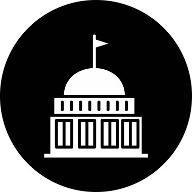 Parlamento binası simgesi, vektör illüstrasyonu 