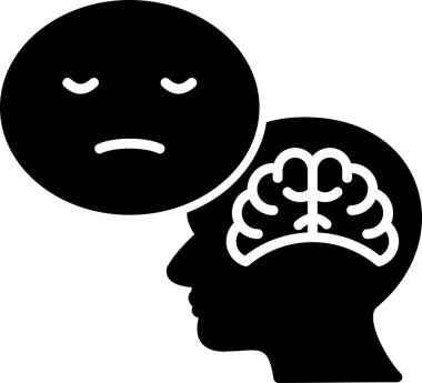 Anksiyete web simgesi vektör illüstrasyonu