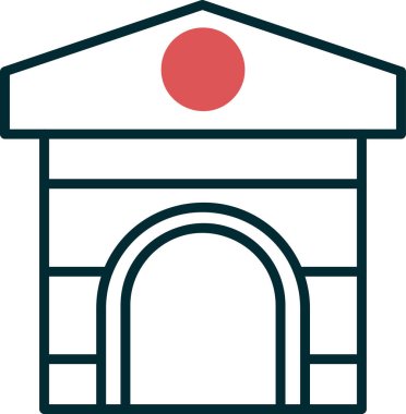 Hayvan barınağı web simgesi, basit vektör illüstrasyonu