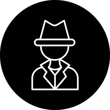 Dedektif Web simgesi, vektör illüstrasyonu