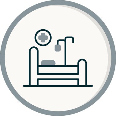 Hastane yatağı ikon vektör illüstrasyonu