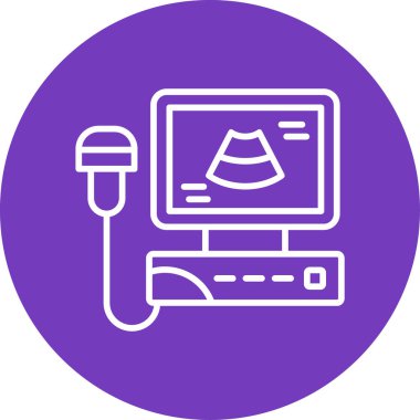 Ultrasonografi web simgesi vektör illüstrasyonu